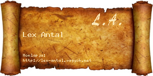 Lex Antal névjegykártya